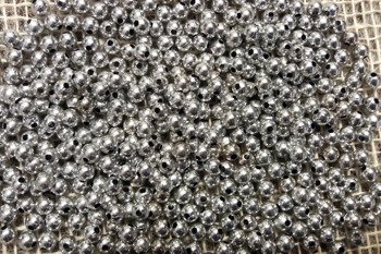 Koraliki błyszczące średnica 6 mm kolor srebrny